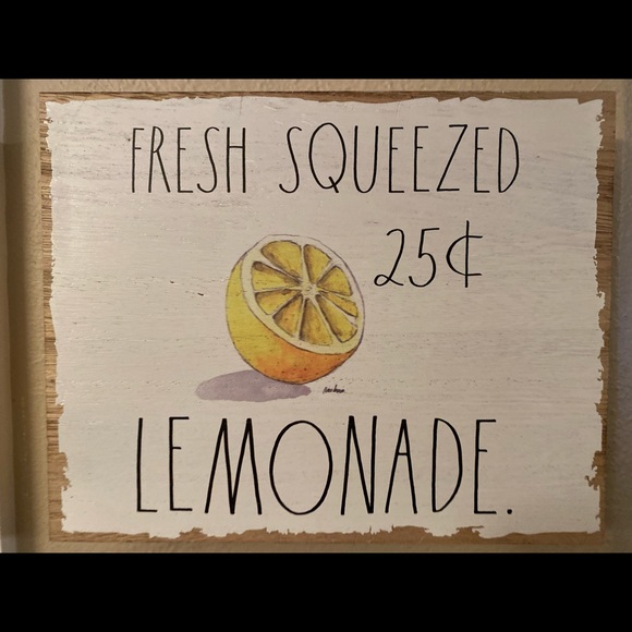 Rae Dunn 25 Cent Lemonade Wood Sign For Tabletops, Shelf or Wall, Lemon Sign - Picture 13 of 16